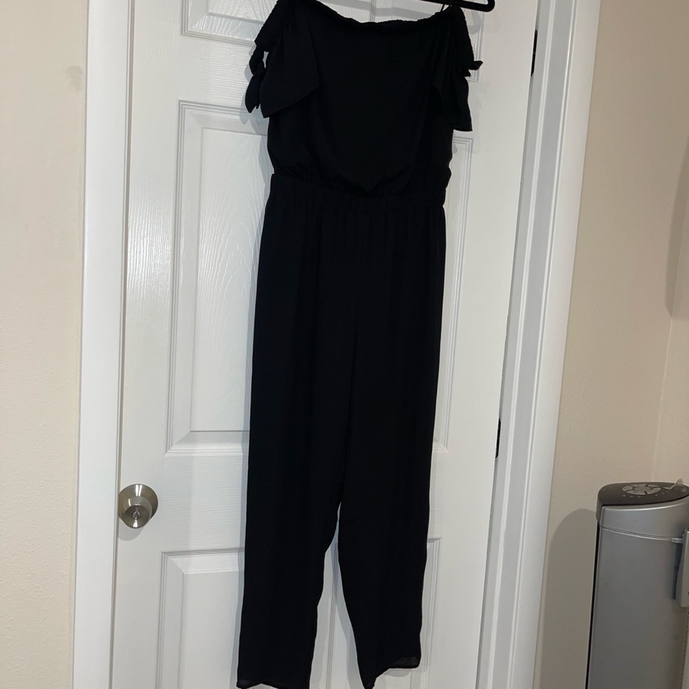 Black off the shoulder jumpsuit
